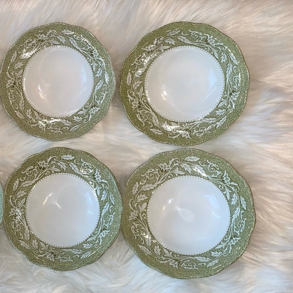 Vtg J & G MEAKIN Renaissance Genuine Hand Engraving Permanent Colors Bowls - Picture 1 of 6